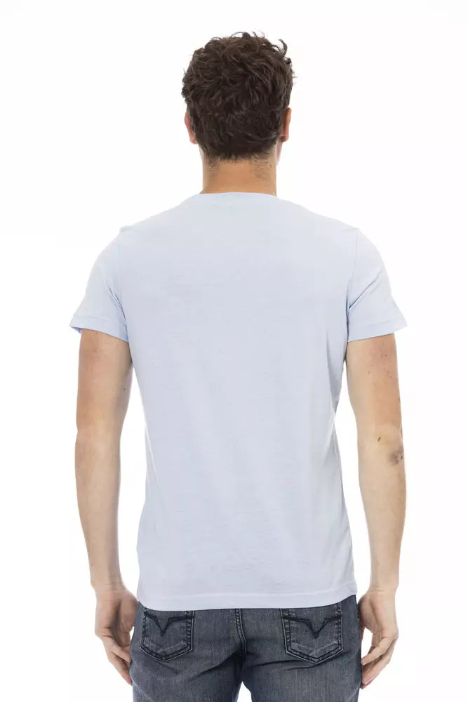 Light Blue Cotton Men's T-Shirt