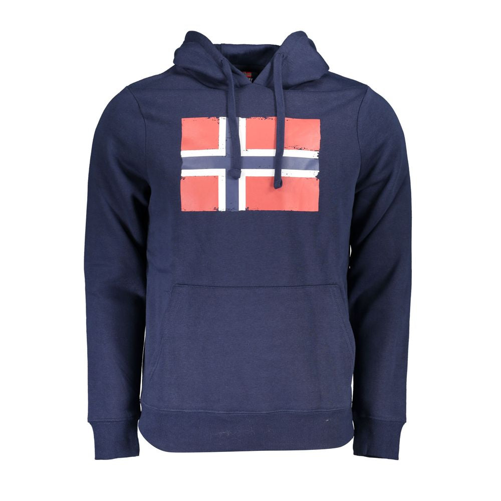 Blue Cotton Men Sweater