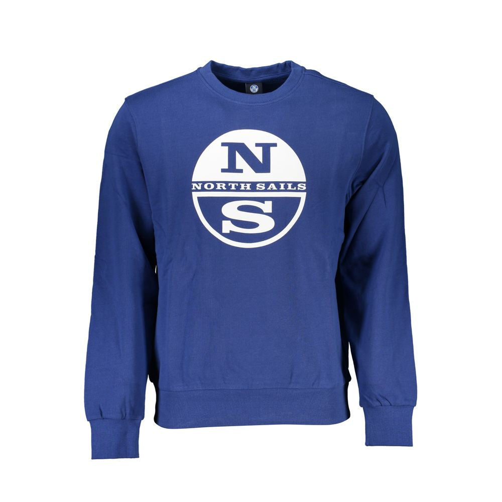 Blue Cotton Men Sweater