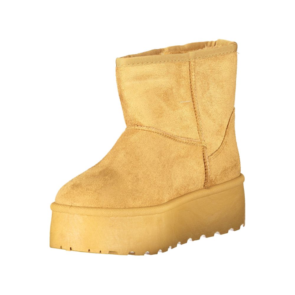 Brown Polyester Women Boot