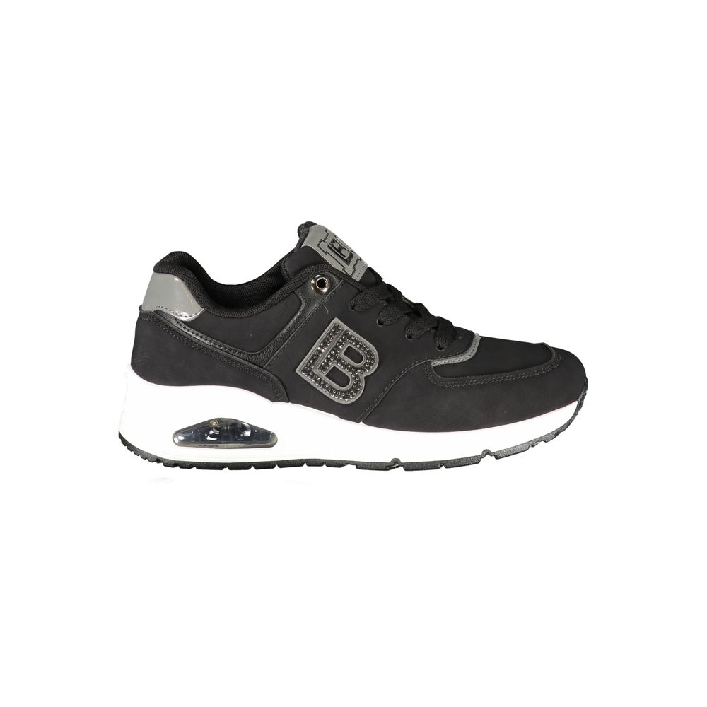 Black Polyester Women Sneaker