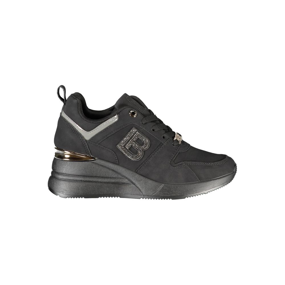 Black Polyester Women Sneaker