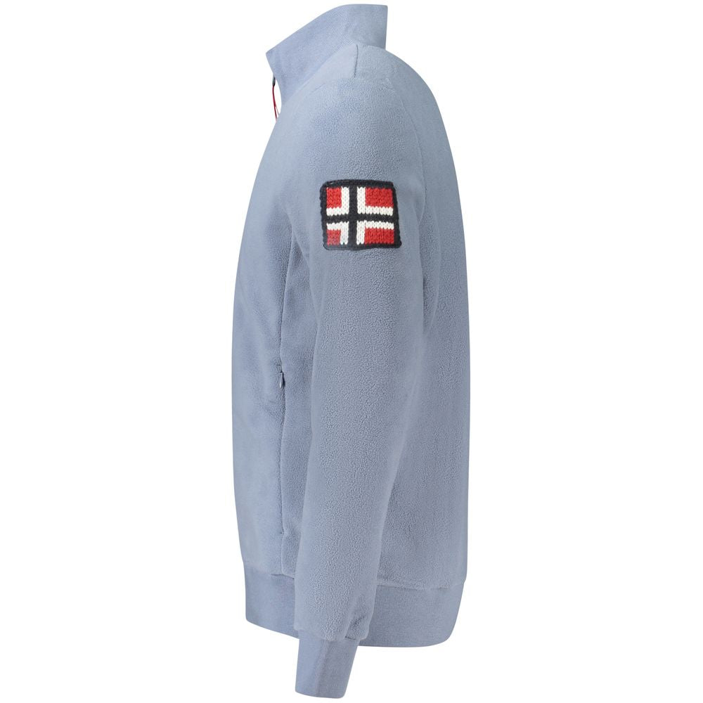 Blue Polyester Men Sweater
