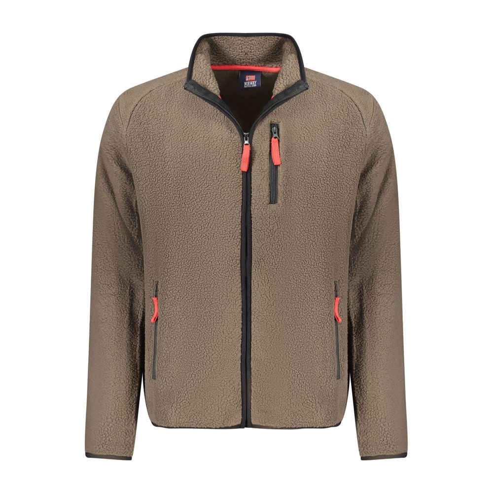 Brown Polyester Men Sweater