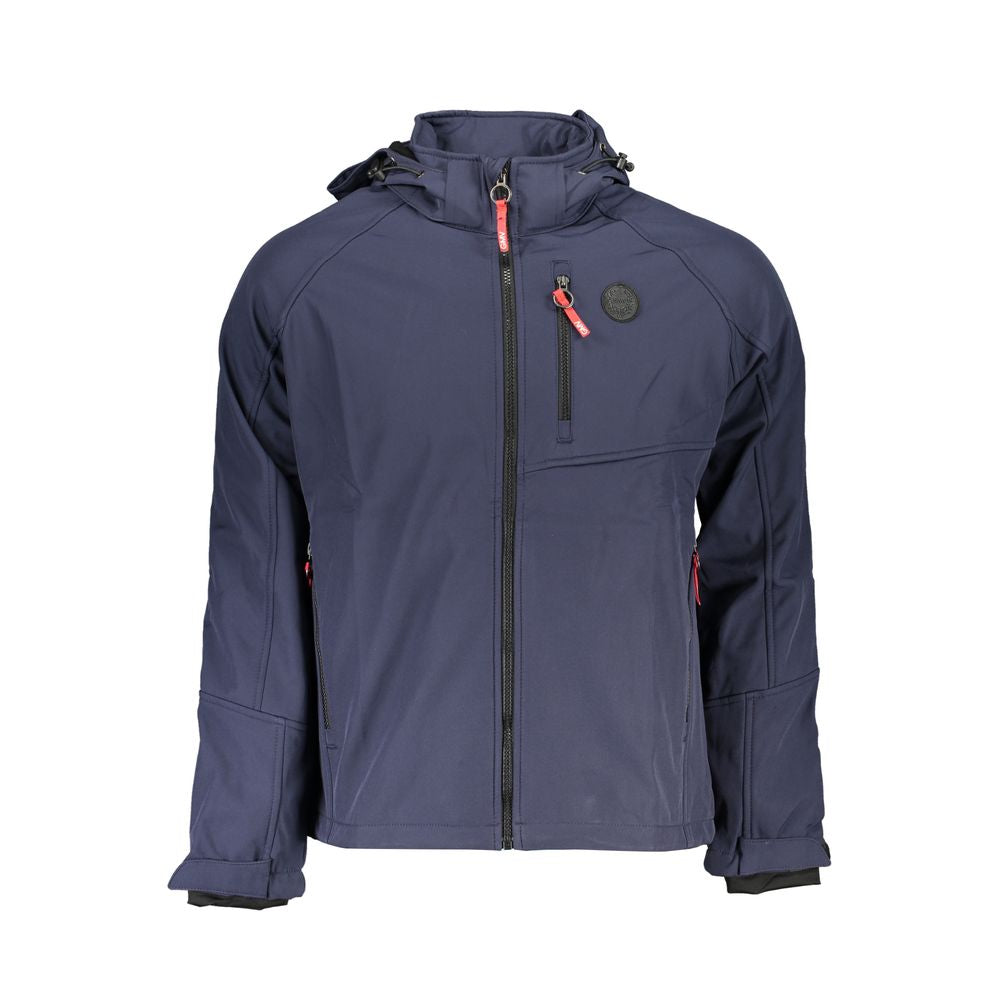Blue Polyester Jackets & Coat