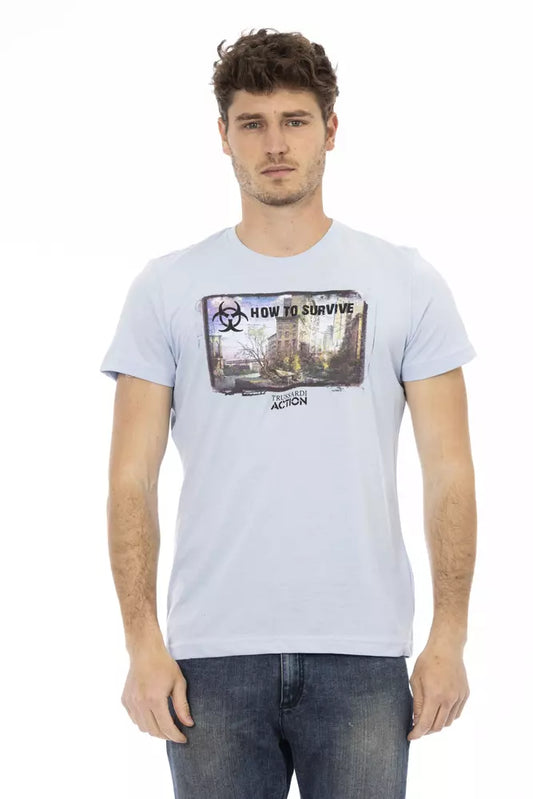 Light Blue Cotton Men's T-Shirt