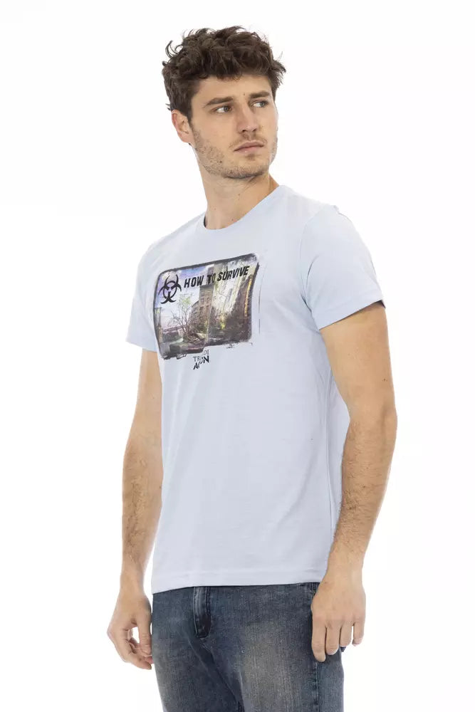 Light Blue Cotton Men's T-Shirt