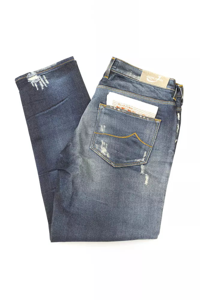 Blue Cotton Women's Straight-Leg Jean