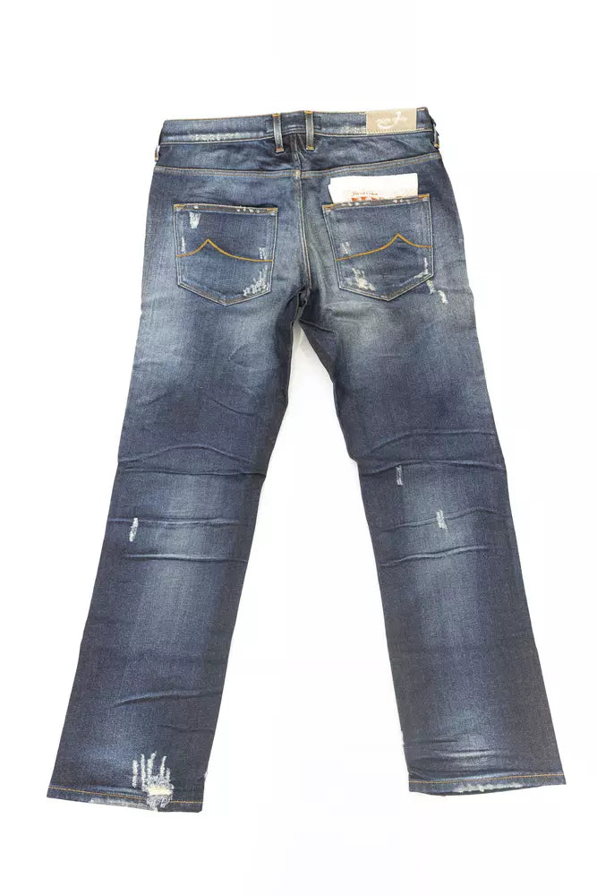 Blue Cotton Women's Straight-Leg Jean