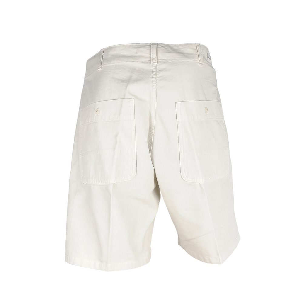 White Cotton Men Bermuda Short