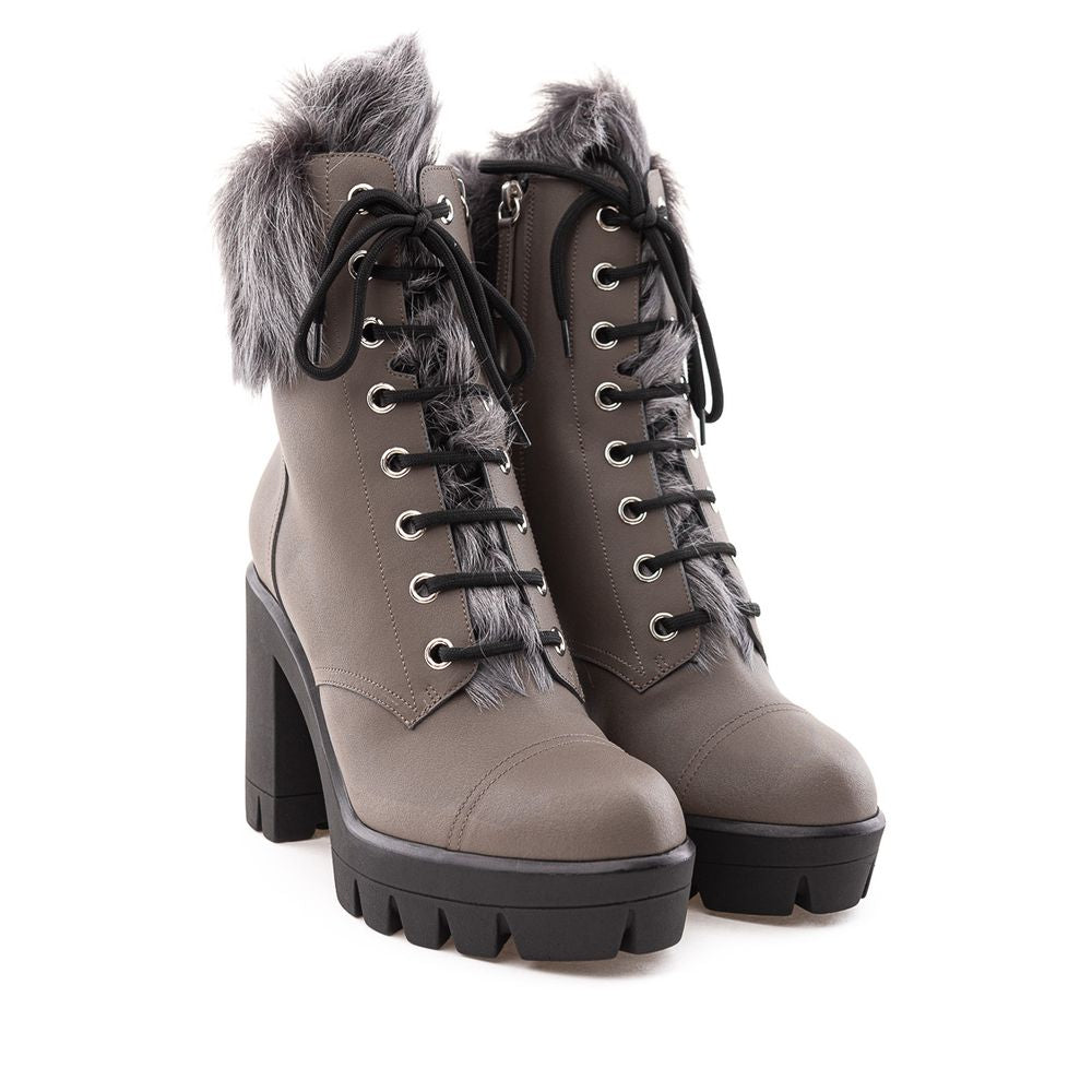 Beige Eco Leather Boot
