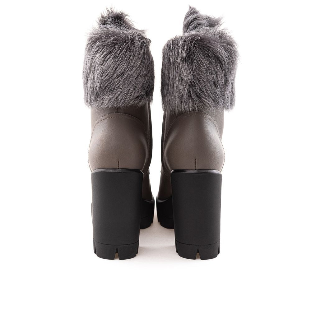 Beige Eco Leather Boot