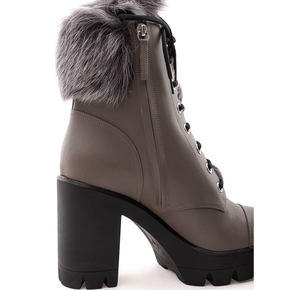 Beige Eco Leather Boot