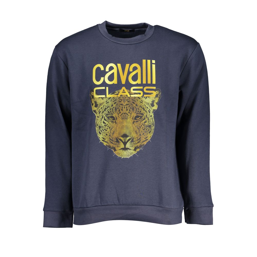 Blue Cotton Men Sweater
