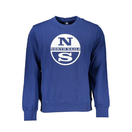 Blue Cotton Men Sweater