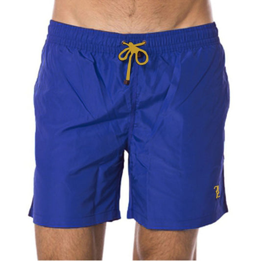 Blue Polyester Men's Swimsuit