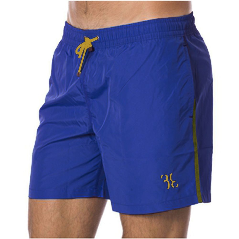 Blue Polyester Men's Swimsuit