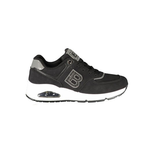 Black Polyester Women Sneaker