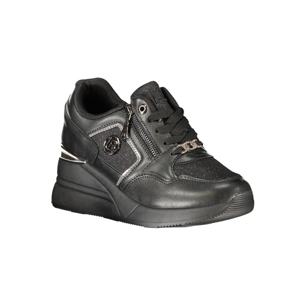 Black Polyester Women Sneaker