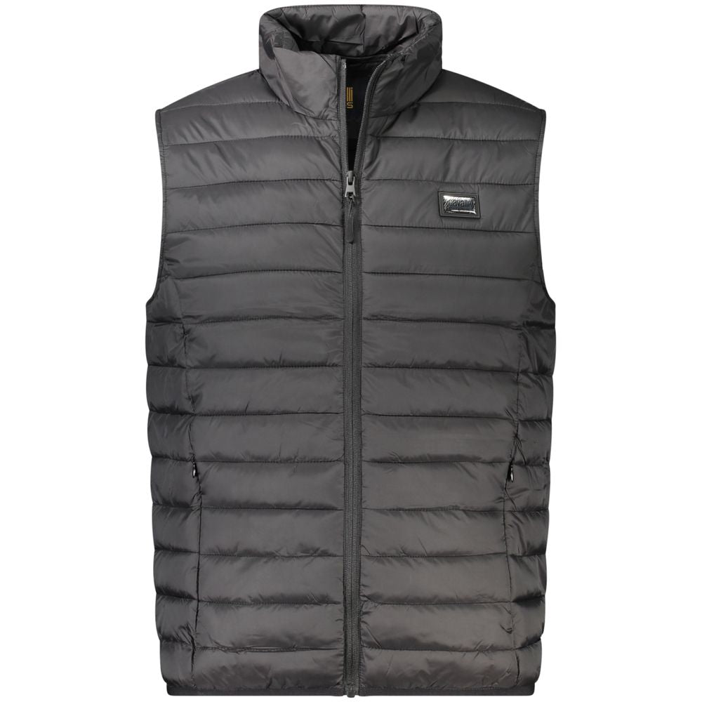 Black Polyester Men Jacket