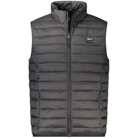 Black Polyester Men Jacket