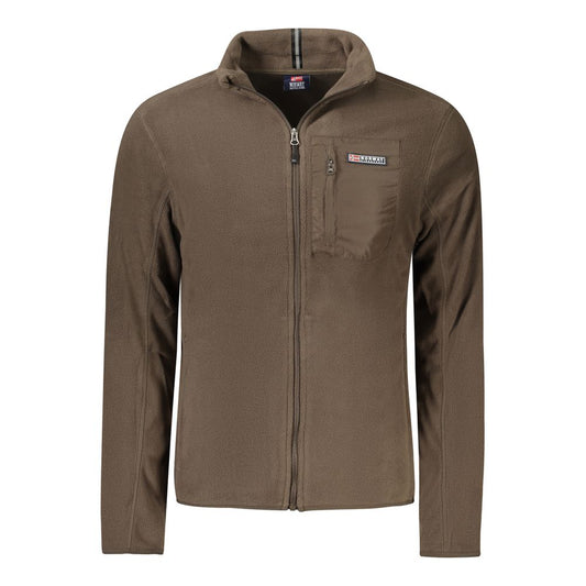 Brown Polyester Men Sweater